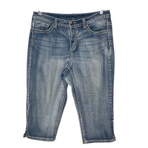 WOMEN’S VINTAGE Capri Jeans with Embellished Pockets, 14W